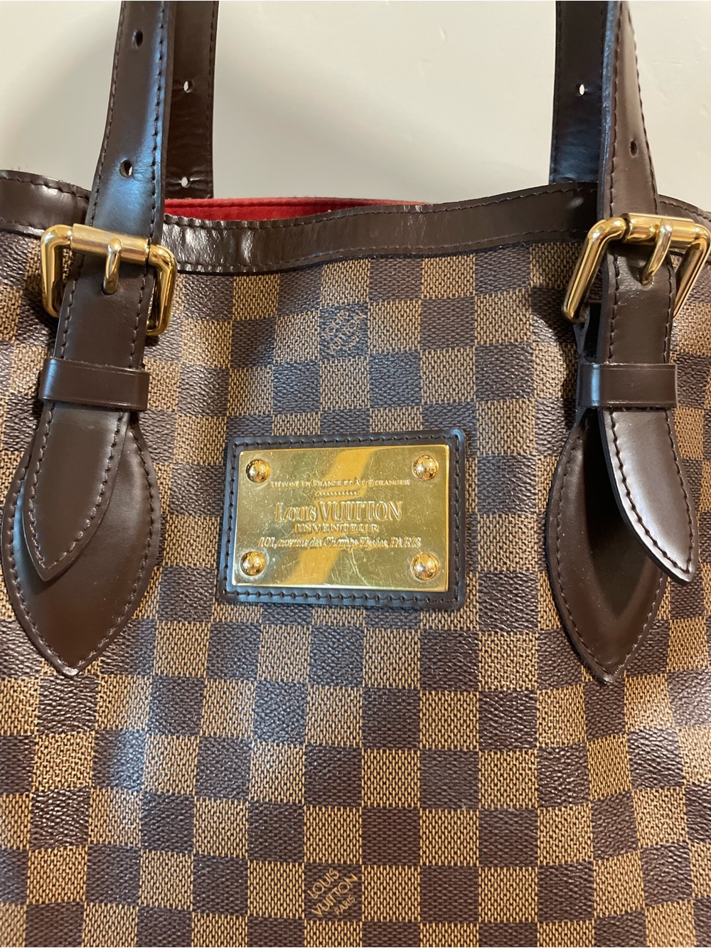 Authentic Louis Vuitton Damier Ebene Hampstead MM Shoulder Bag